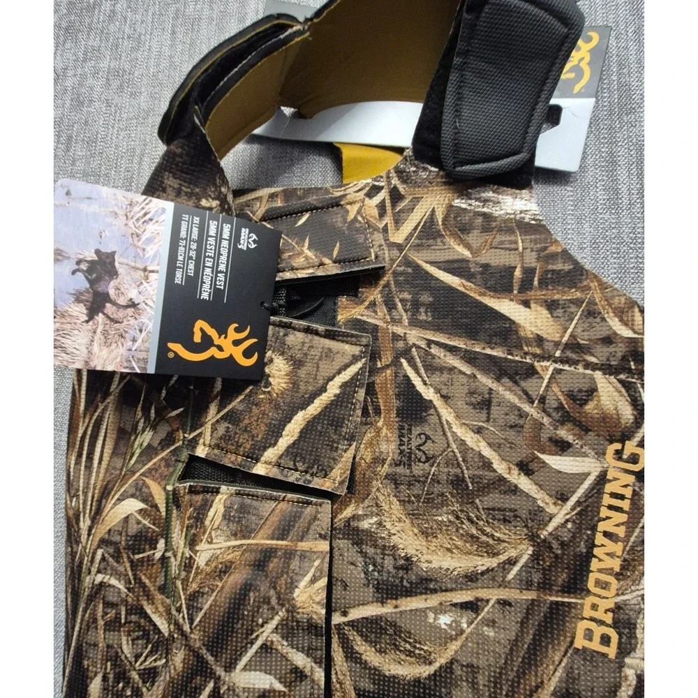 NWT Browning Neoprene Camo Max-5 Dog hunting Vest XXL Chest Protector adjustable